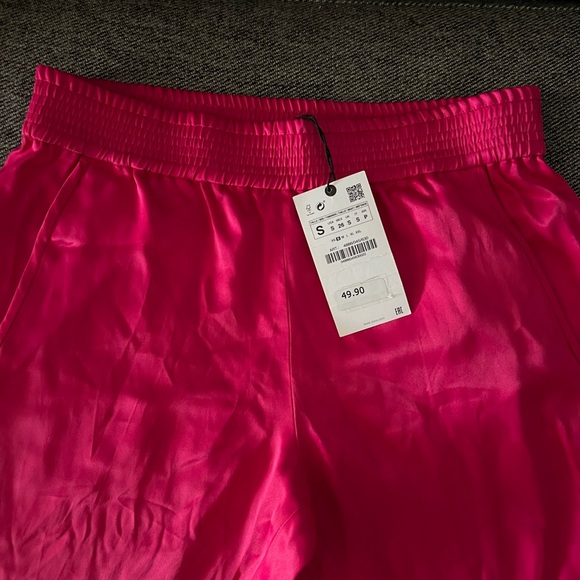 ZARA - Satin Split Hem Trousers - Picture 4 of 4